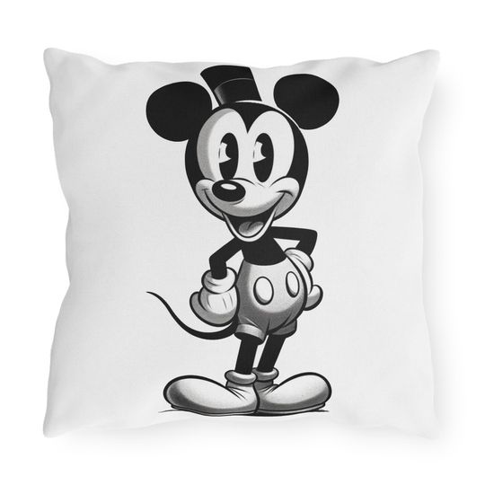 Vintage Style Steamboat Willie Decorative Pillow