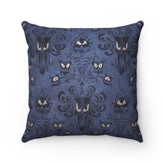 Haunted Mansion, Purple Wallpaper, 2-Sided 14" Pillow Cover 4 Size Options