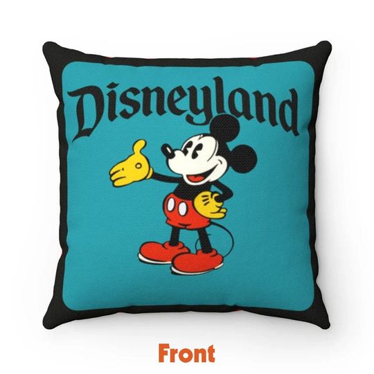 Retro Disneyland Mickey Mouse Vintage |   Spun Polyester Square Throw Pillow