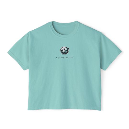 Fly eagles fly adorable logo Flowy Cropped Tee