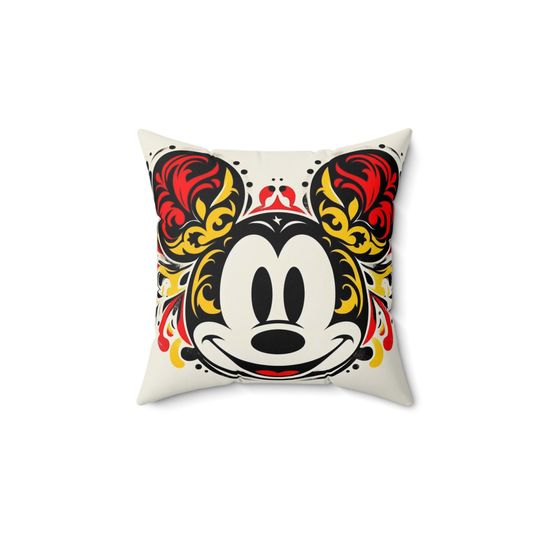 Mickey Splash - Spun Polyester Square Pillow