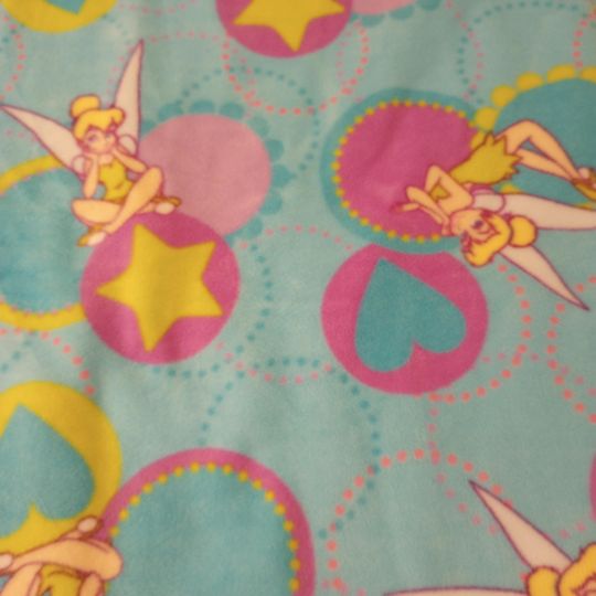 Tinkerbell print handmade fleece  blanket