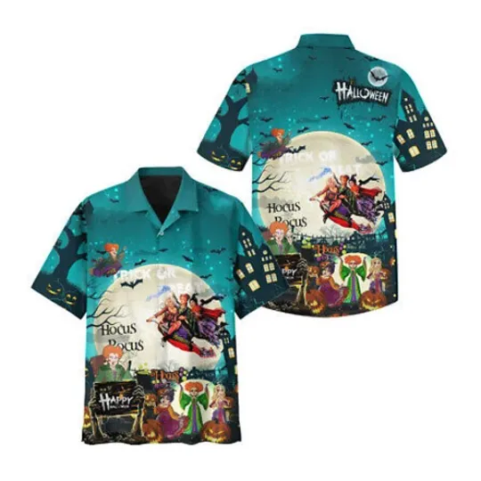 Hocus Pocus Halloween Night Hawaiian Shirt Summer