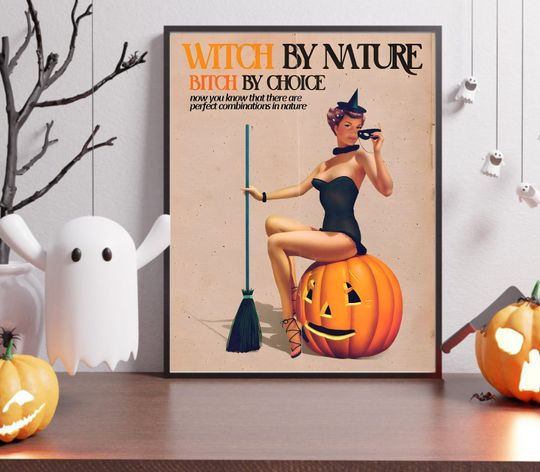 Vintage Halloween art, Vintage Wall Art, Digital Download, Printable Art