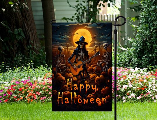 Happy Halloween Skeletons - Garden Flag