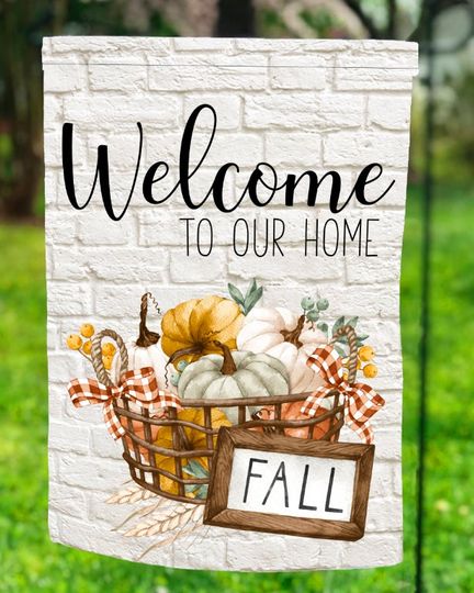 Pumpkin Basket Garden Flag  , Fall Sublimation, Sublimation Designs