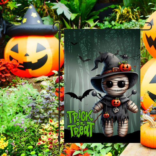 Halloween Garden Flag Sublimation Design-digital download, Fall Flag Garden Decor