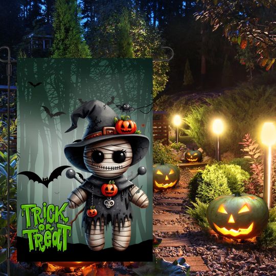 Halloween Garden Flag Sublimation Design-digital download, Fall Flag Garden Decor