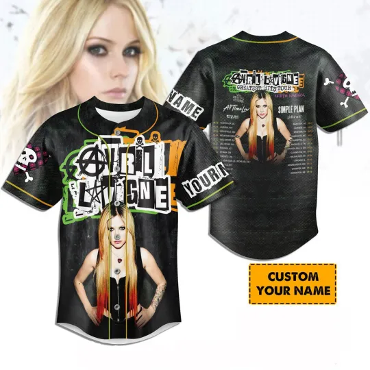 Avril Lavigne Tour 2024 Customized Baseball Jersey