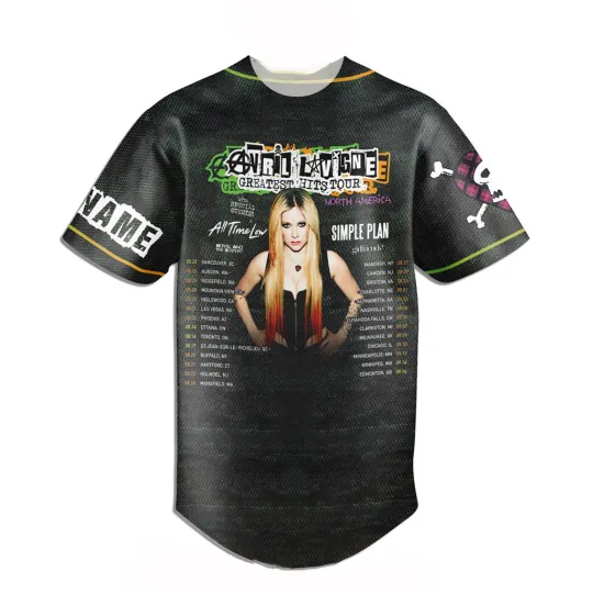 Avril Lavigne Tour 2024 Customized Baseball Jersey