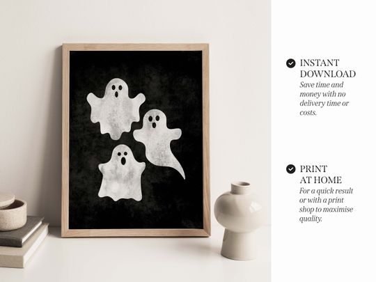 Ghosts Printable Wall Art, Halloween Art Print