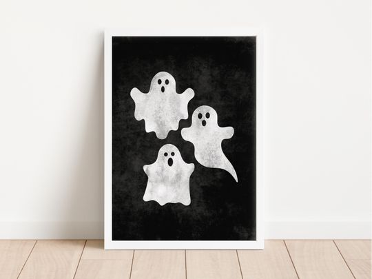 Ghosts Printable Wall Art, Halloween Art Print