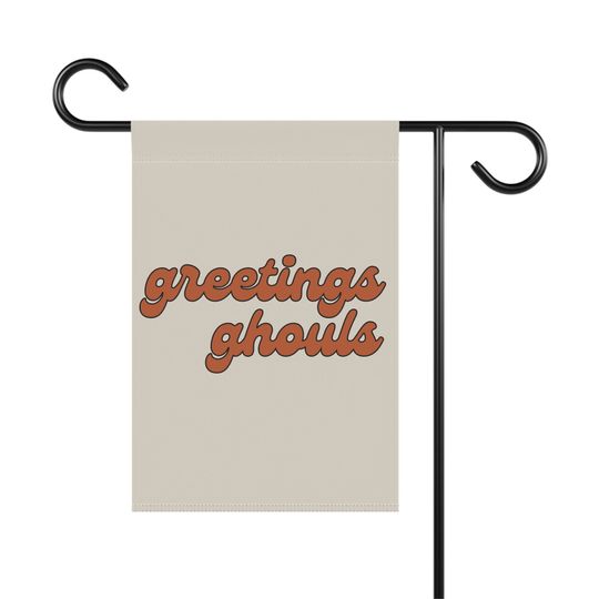 Halloween Garden Flag - Greetings Ghouls, Retro Style