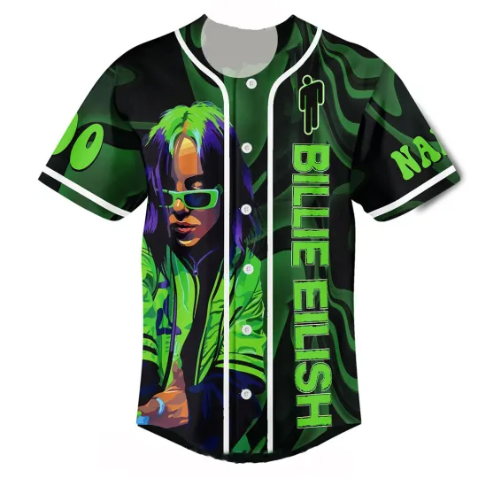 Billie Eilish Customized Baseball Jersey: Hit Me Hard And Soft