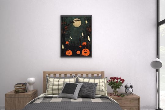 Halloween Art Print | Abstract Spooky Wall Decor | Surreal Poster for Modern Home