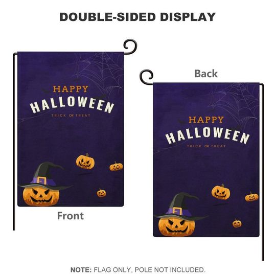 Jack-O'-Lantern Halloween Garden Flag, Pumpkin Flag, Fall Yard Decor