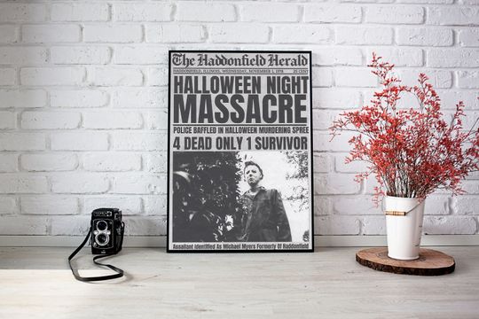 Michael Myers 1978 Halloween Night Massacre Newspaper Poster