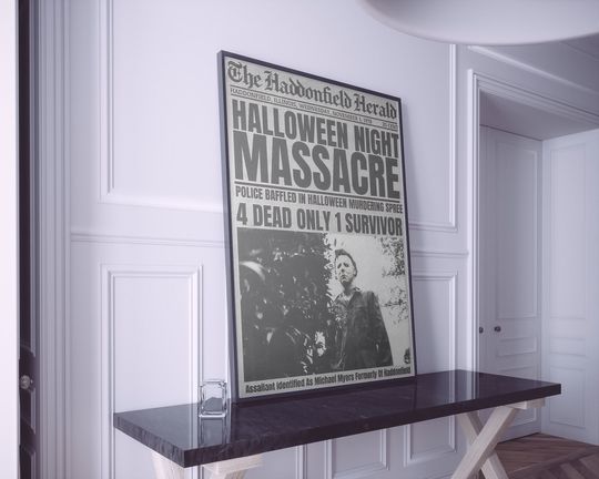 Michael Myers 1978 Halloween Night Massacre Newspaper Poster