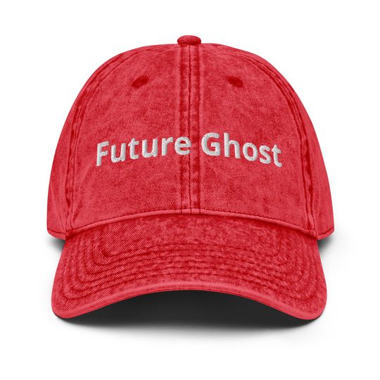 Future Ghost embroidered Vintage Cotton Twill Cap, Halloween Hat, Funny Hat