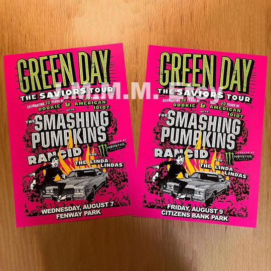 Green Day 2024 Unique Dated Show Poster