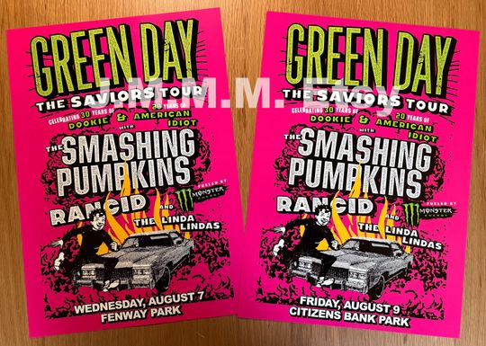 Green Day 2024 Unique Dated Show Poster