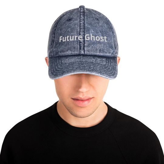 Future Ghost embroidered Vintage Cotton Twill Cap, Halloween Hat, Funny Hat
