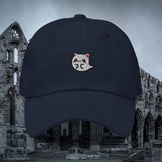 Halloween Ghost Cat Hat  Spooky Embroidered Witch Cat Hat for Pet Lovers