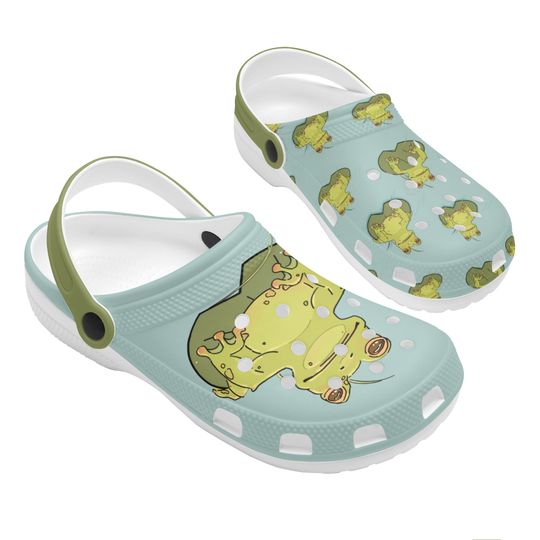Unisex (men's sizing) Classic Clogs in cute little pond frog