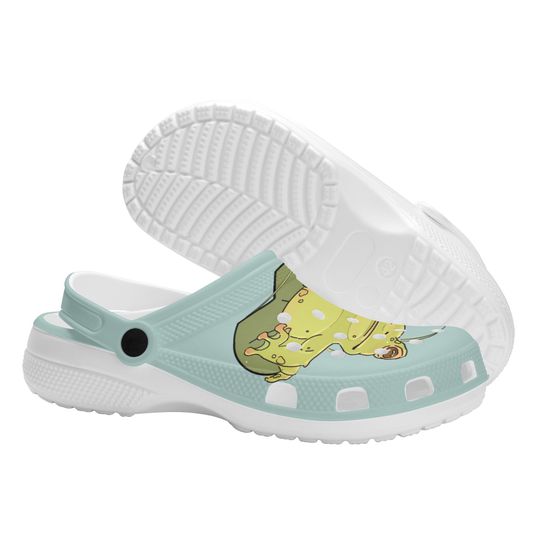 Unisex (men's sizing) Classic Clogs in cute little pond frog