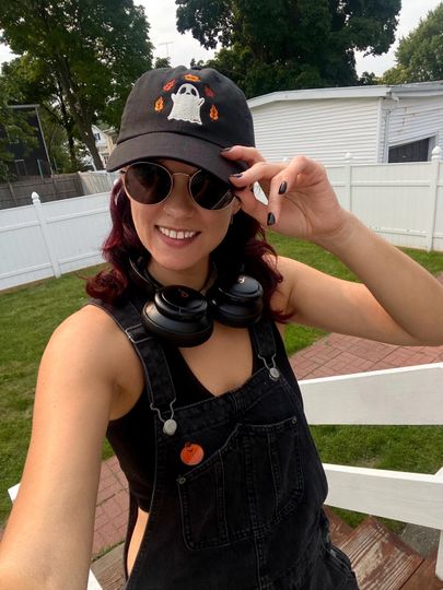 Fall Ghost Dad Hat- Embroidered Halloween Baseball Cap