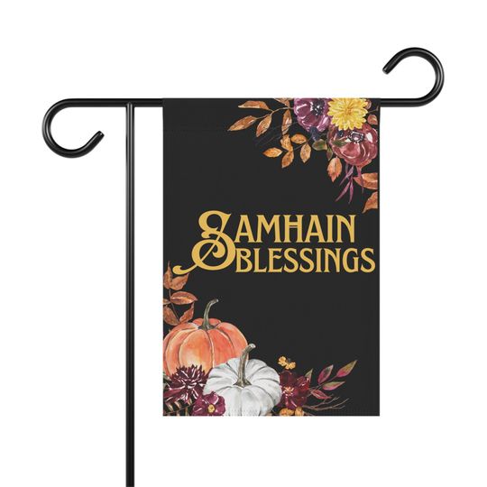 Samhain Blessings Garden Flag, Autumn Fall Outdoor Decor