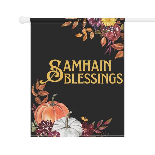 Samhain Blessings Garden Flag, Autumn Fall Outdoor Decor