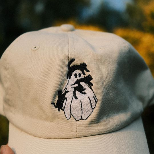 Ghost with Cats Baseball Cap | Embroidered Hat | Halloween Baseball Cap