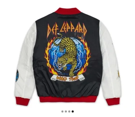 Def Leppard Nylon Bomber Varsity Jacket by REASON