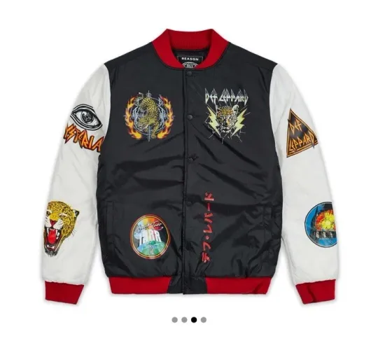Def Leppard Nylon Bomber Varsity Jacket by REASON