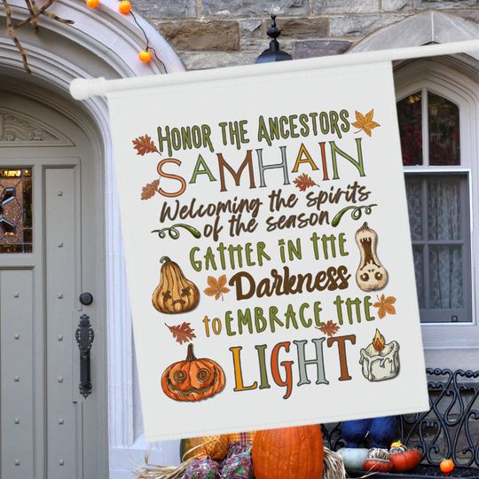 Witch Garden Flag, Samhain Yard Flag, Witchy Decor, Samhain Decor