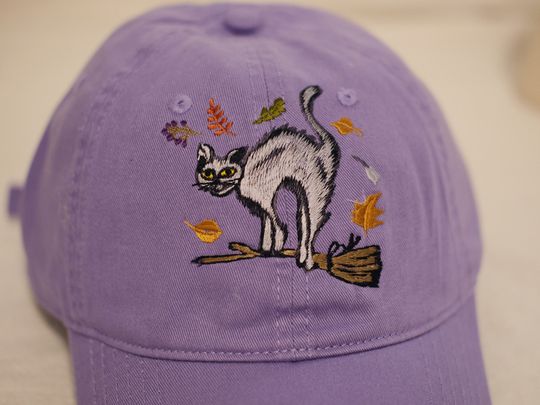 Embroidered Halloween baseball cap--Evil Cat Pattern,Trick or Treat Accessory