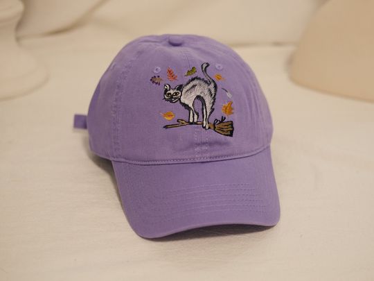 Embroidered Halloween baseball cap--Evil Cat Pattern,Trick or Treat Accessory