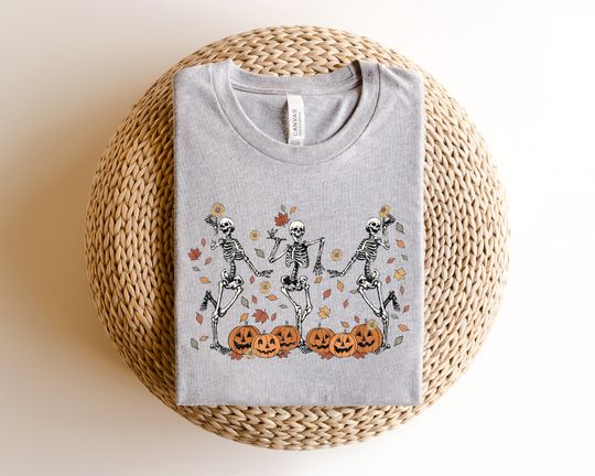 Dancing Skeleton Sweatshirt, Pumpkin Sweater, Pumpkin Skeleton Shirt