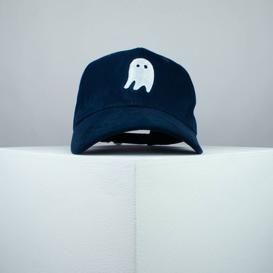 Crazy Ghost embroidered baseball cap / halloween / spooky / costume