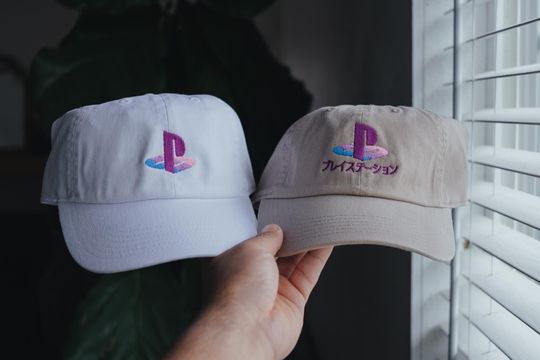 PS Vaporwave 90s Retro Gaming Nostalgia Embroidered Hat