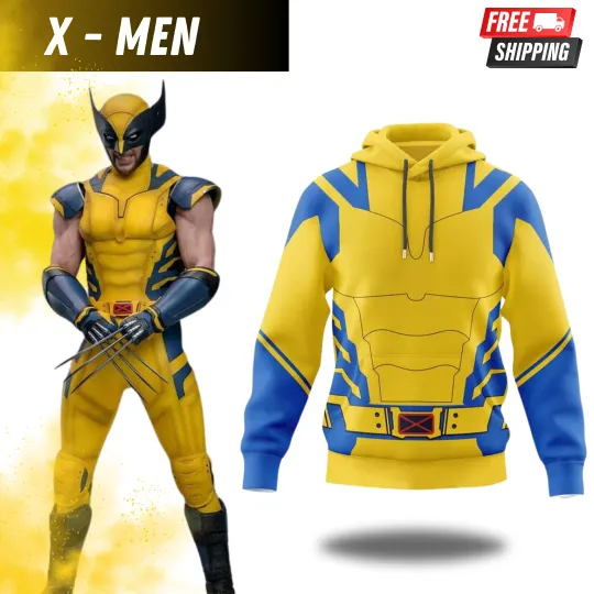 Deadpool 3 Wolverine Cosplay Hoodie |  Wolverine 3D Printed Pullover Hoodie Gift