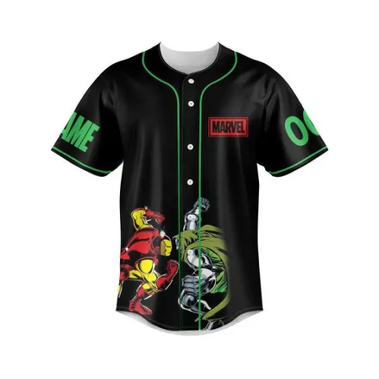 Marvel Robert Downey Jr. Doctor Dooom Iron Man Personalized Baseball Jersey