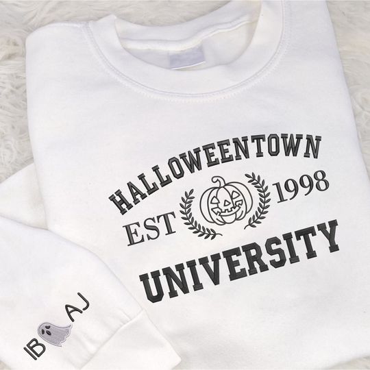 Vintage Embroidered Halloween Sweatshirt, Halloweentown University Sweater