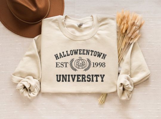 Vintage Embroidered Halloween Sweatshirt, Halloweentown University Sweater