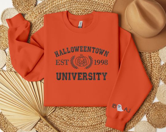 Vintage Embroidered Halloween Sweatshirt, Halloweentown University Sweater