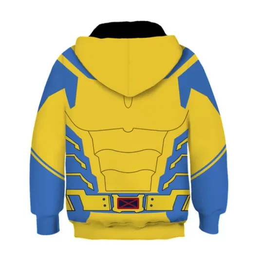 Kids Deadpool And Wolverine Cosplay Hoodie Boys Wade Winston Wilson Pullover Coat