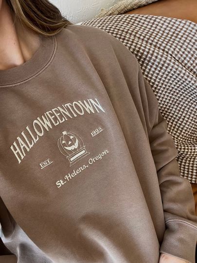 Halloweentown Sweatshirt, Halloweentown Embroidered Crew