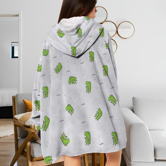 Crocodile Blanket Hoodie, Crocodile Pattern Hooded Blanket, Oversized Blanket Hoodie 3D