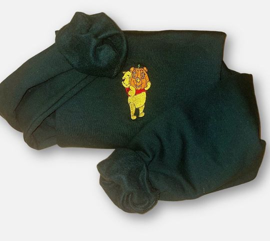 Fall Winnie the Pooh Embroidered Sweatshirt - Embroidered Crewneck